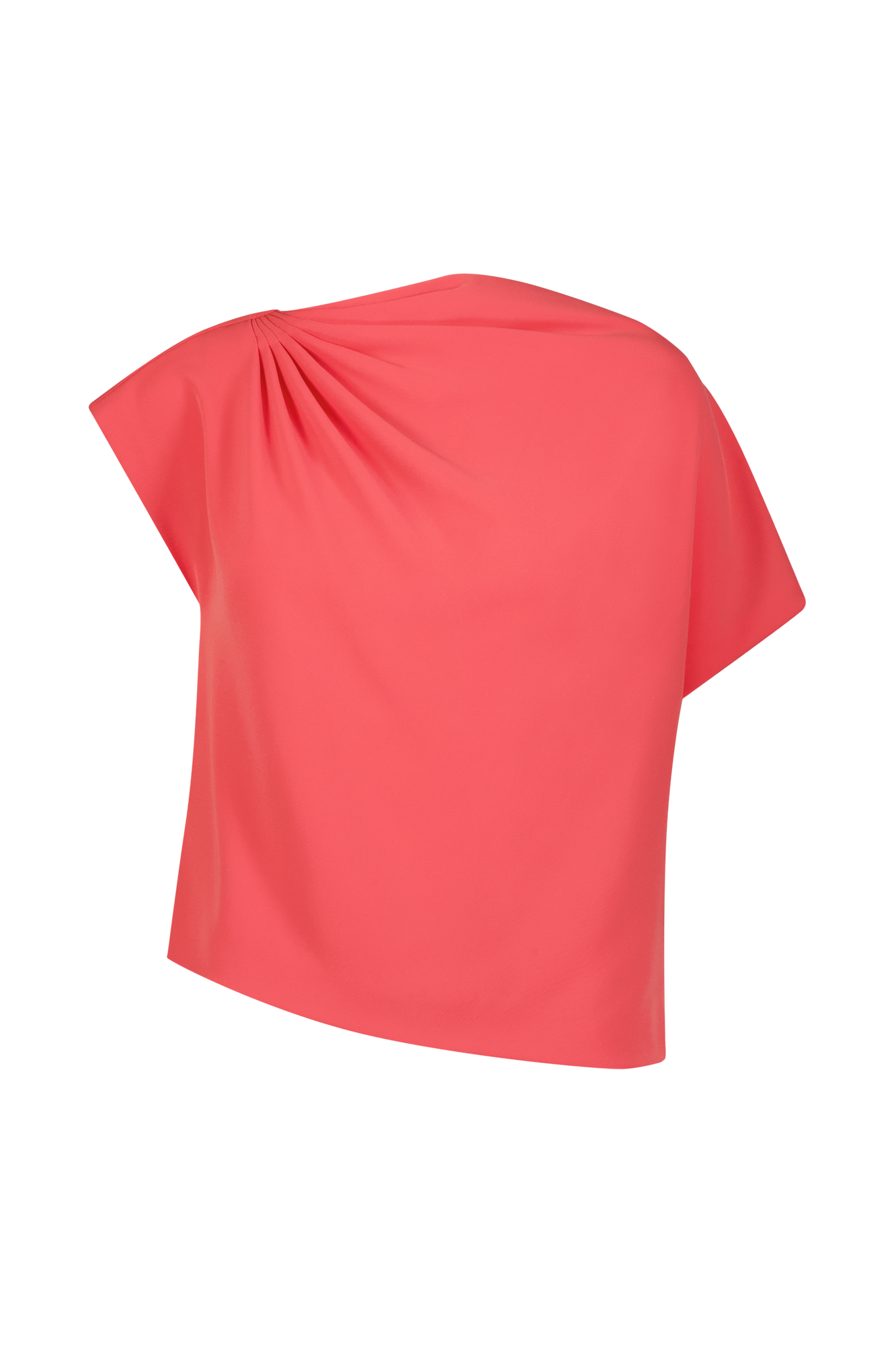 Fluid Crepe Draped Top | Watermelon