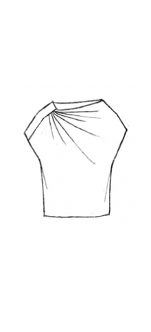 Fluid Crepe Draped Top | Black