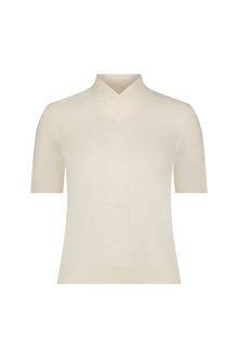 Merino Silk Knit T-Shirt | Cream