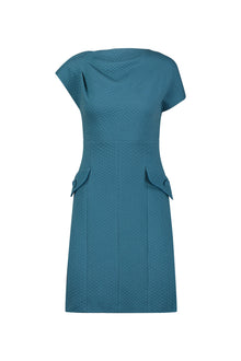 Textured Jersey Draped Shoulder Dress | Mallard