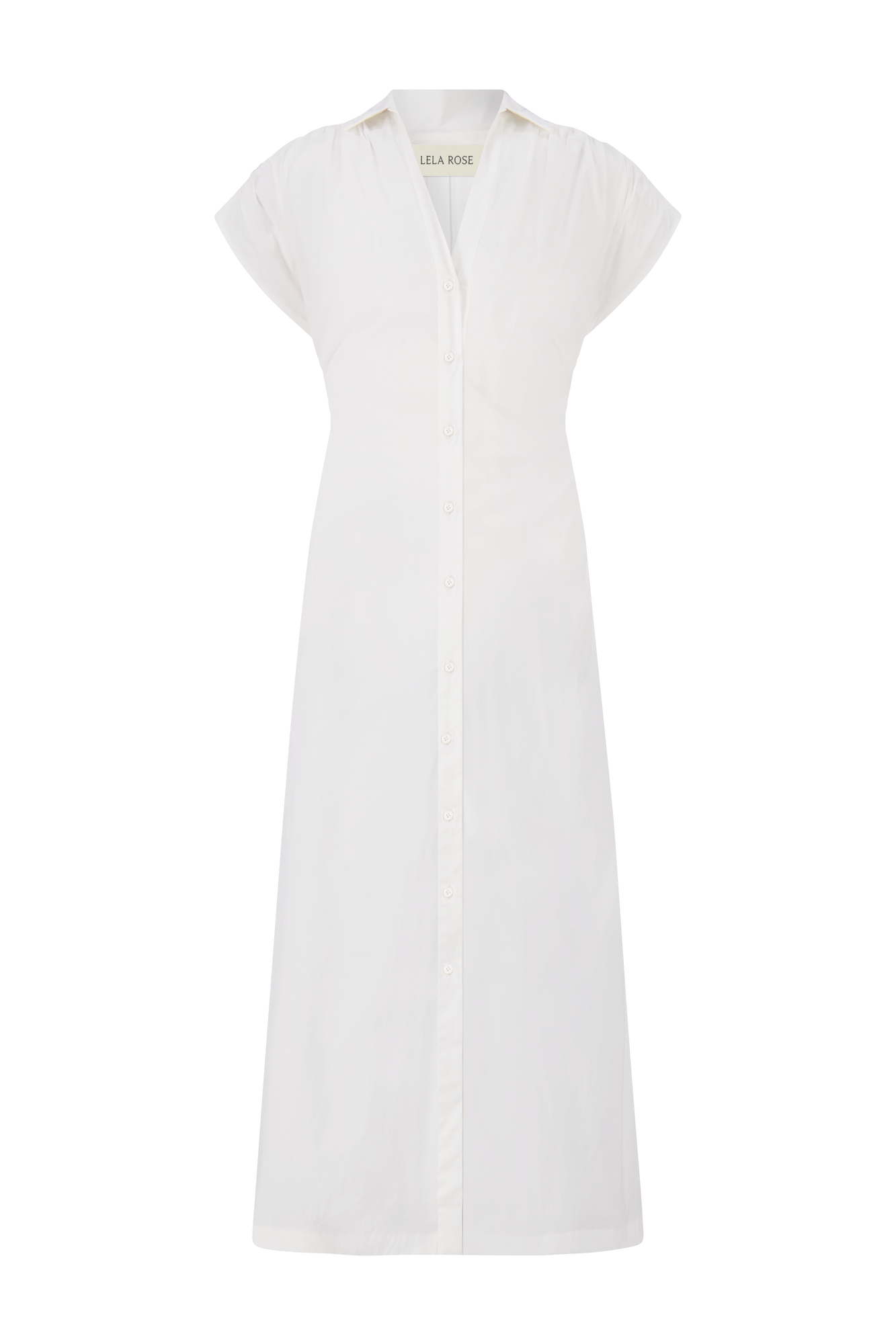 Cotton Poplin Tie Waist Dress | White