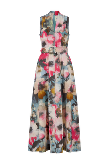 Floral Printed Cotton Margot Dress | Mist Multi