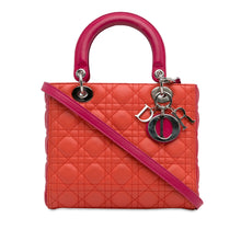 Dior | Pre-Owned Medium Bicolor Lambskin Cannage Lady | Orange