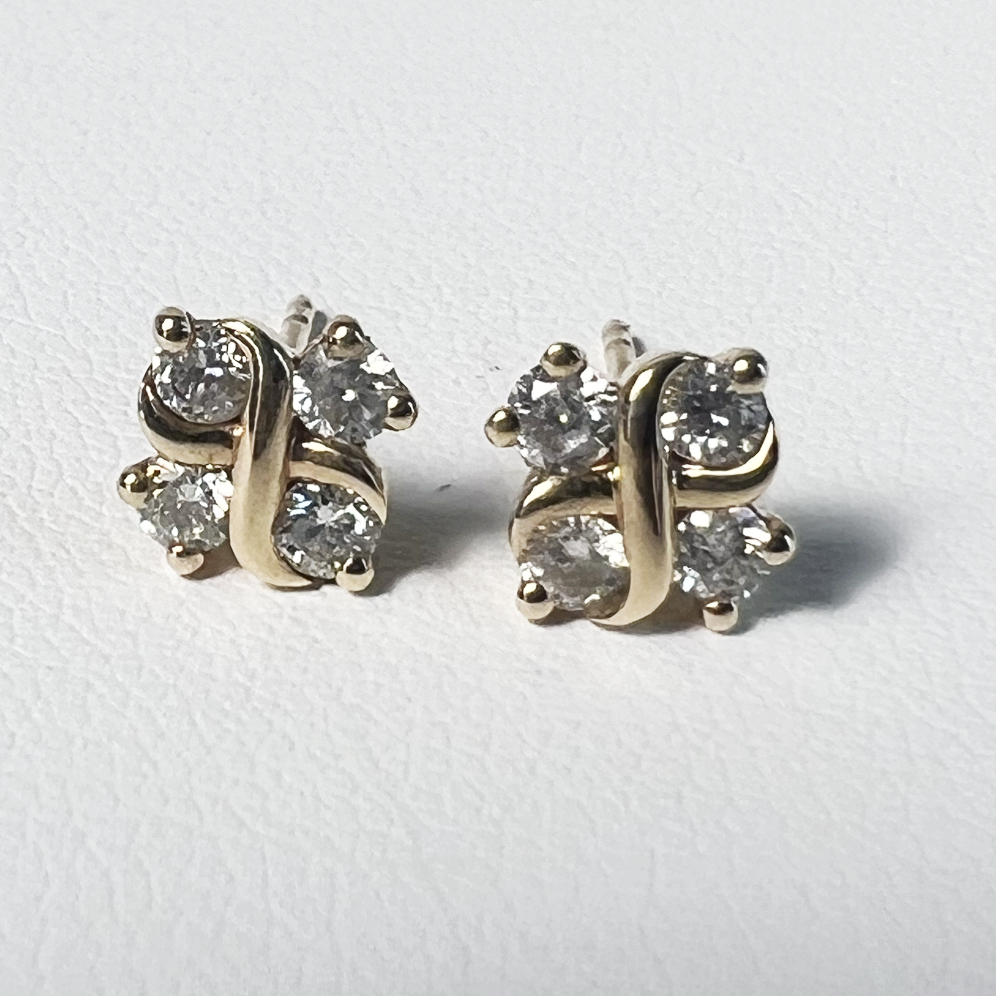 Everlasting Diamond Studs | 10K Yellow Gold | 0.44 CTW (Approx) White Diamond