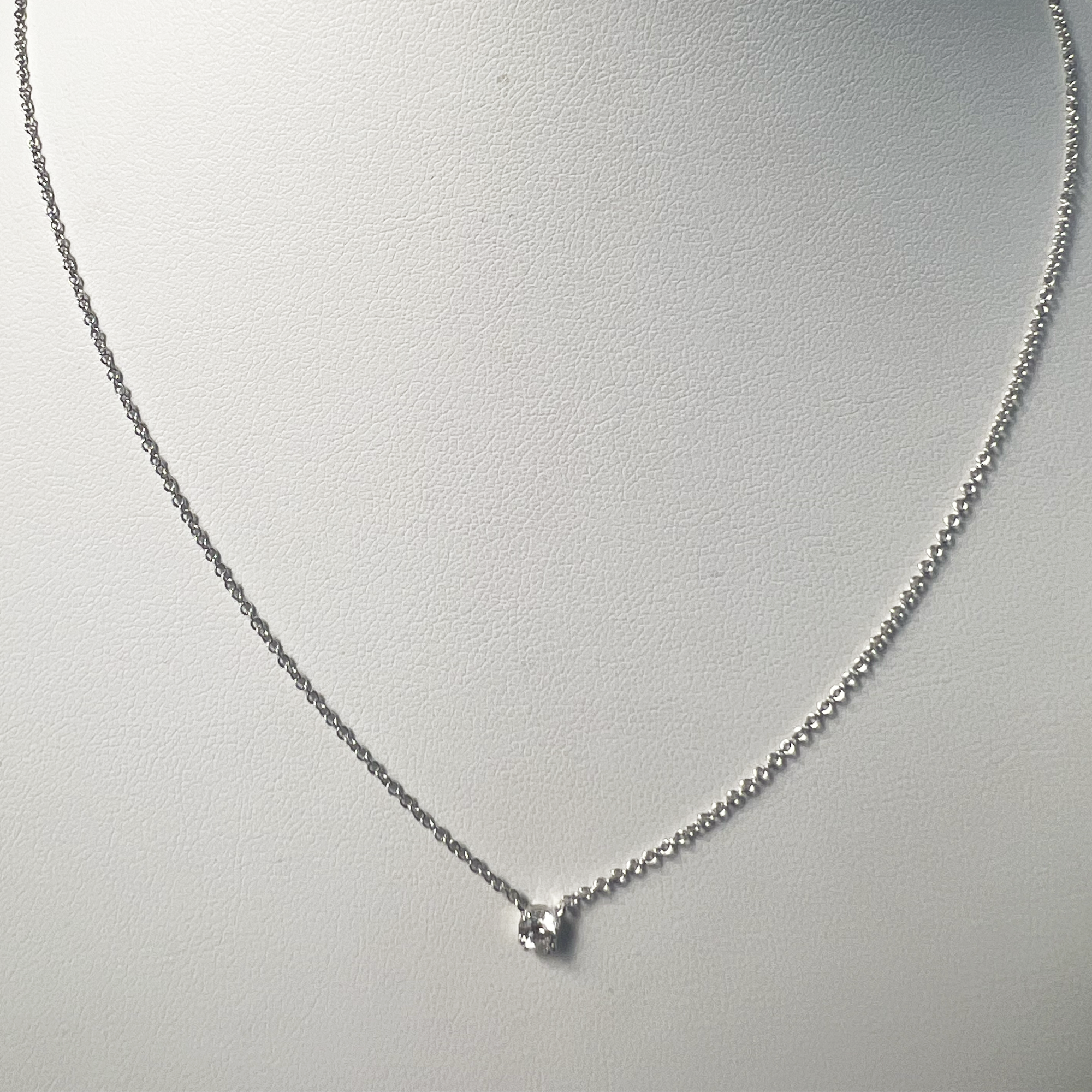 Double Prong Necklace | 14K Yellow Gold | 0.20 CTW (Approx) White Diamond