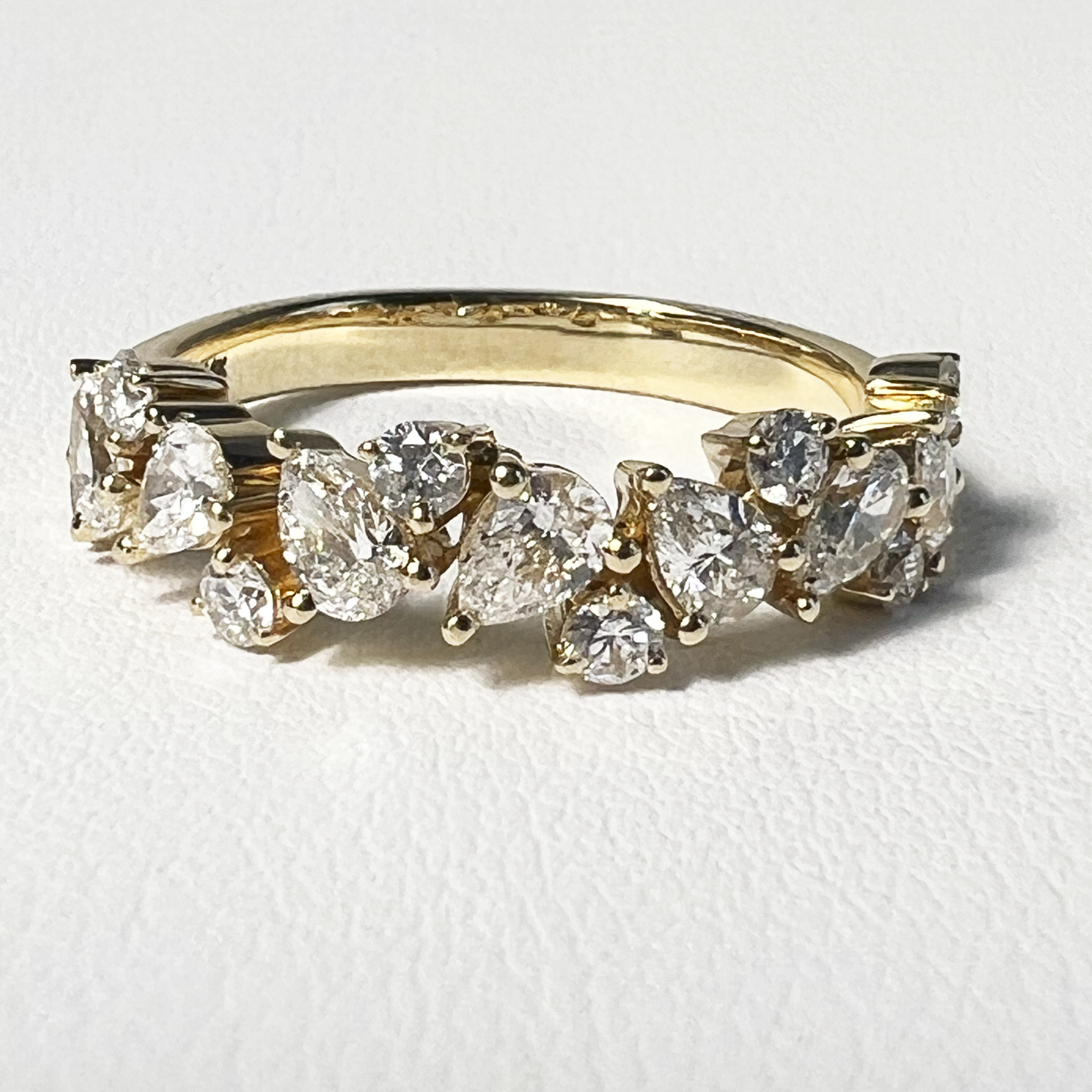 Round Pear Ring | 14K Yellow Gold | 1.01 CTW (Approx) White Lab Diamond
