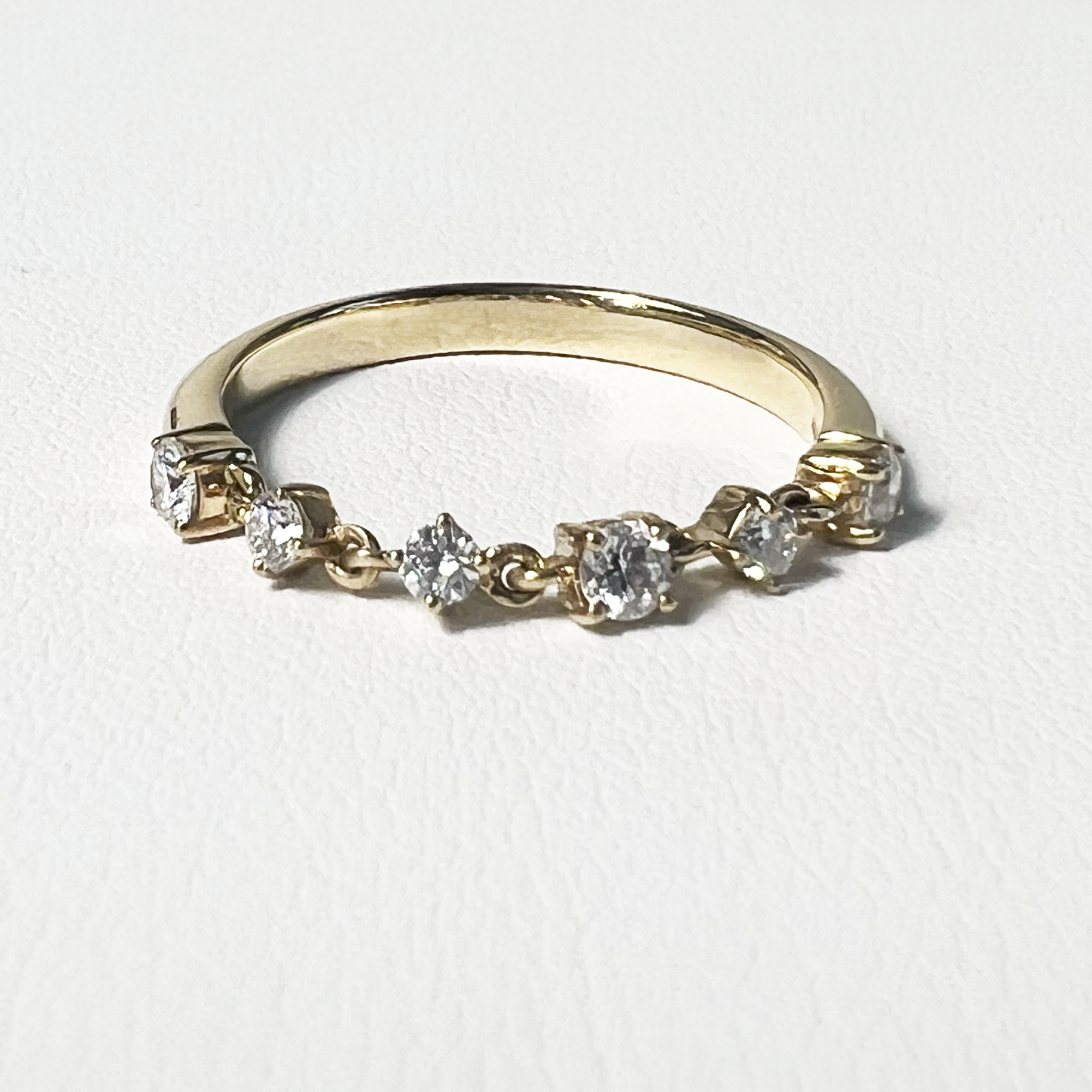 Chain Ring | 14K Yellow Gold | 0.3 CTW (Approx) White Lab Diamond