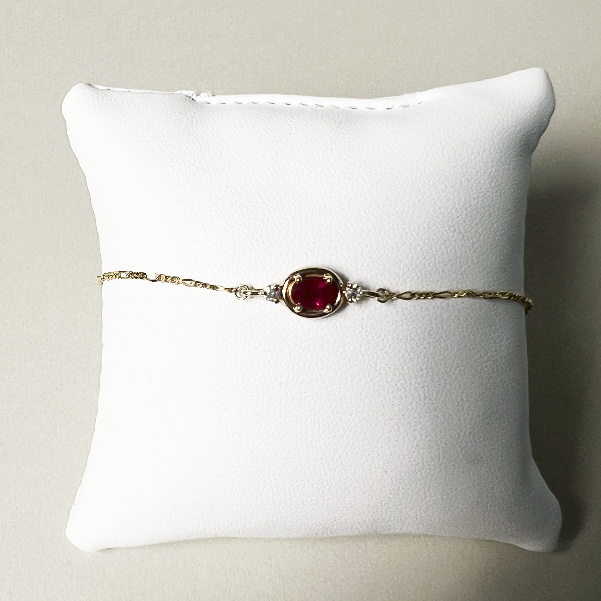 Bonbon Bracelet | 10K Yellow Gold | 0.08 CTW Oval Green Emerald/White Diamond