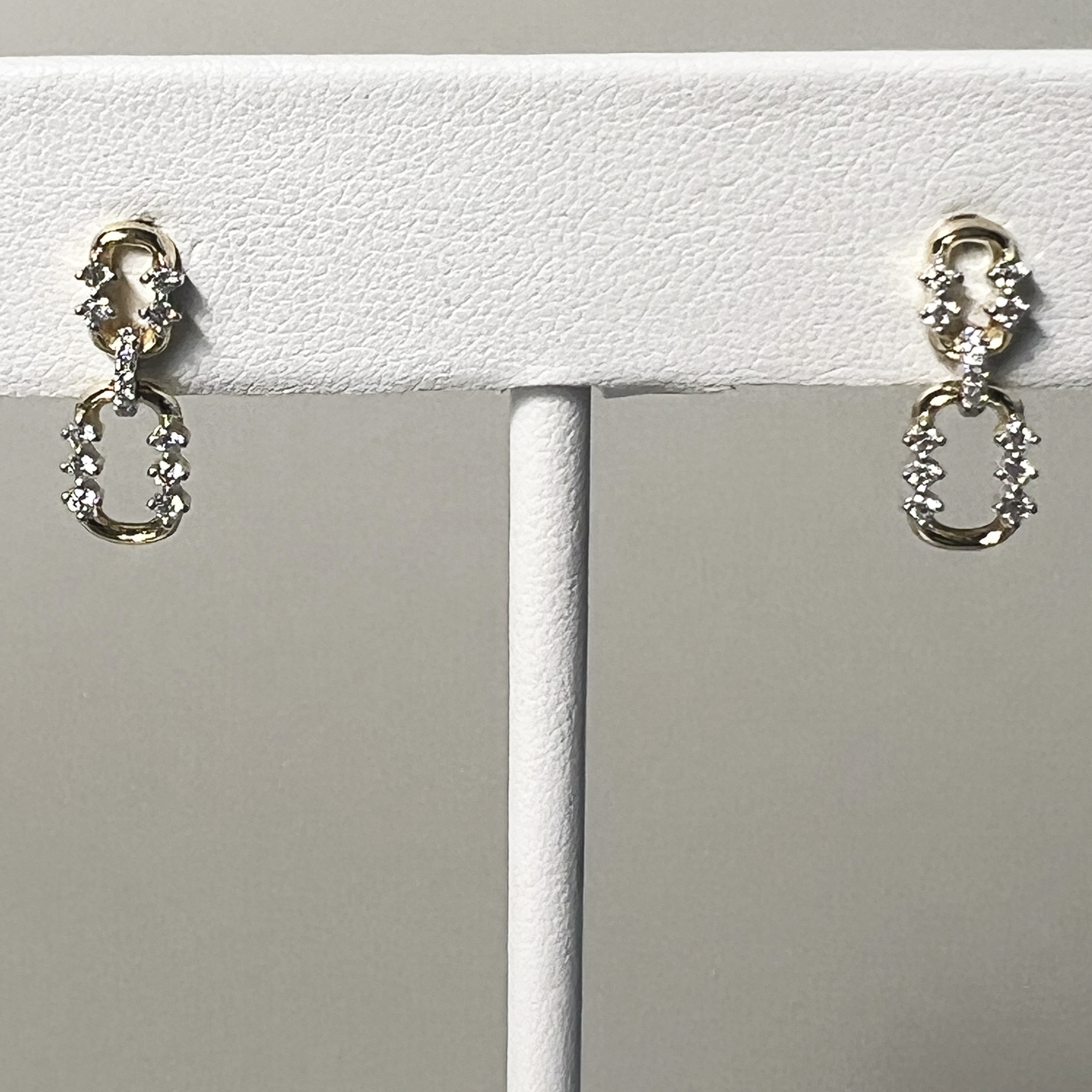 Two Links Diamond Earrings | 10K Yellow Gold | 0.30 CTW (Approx) White Diamond