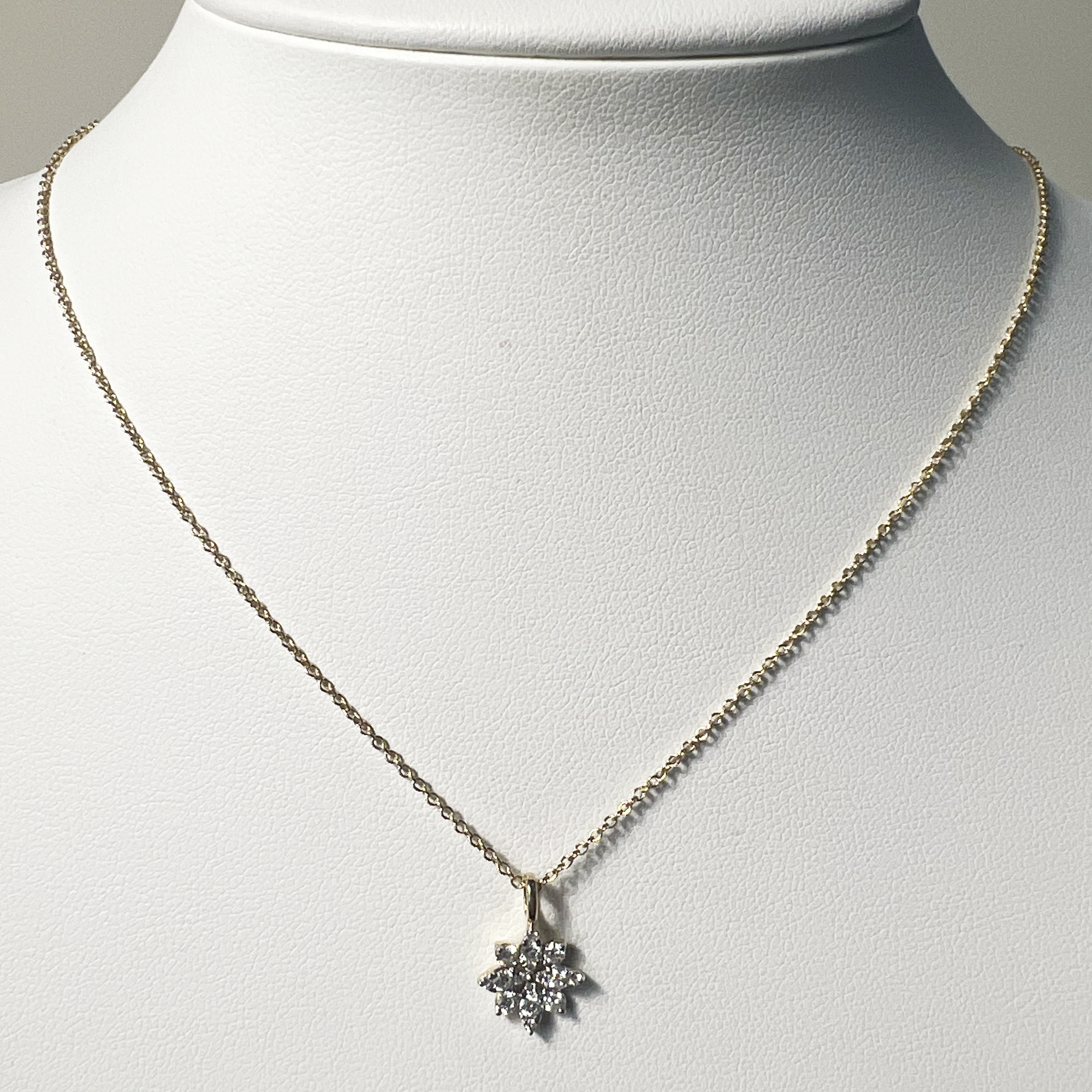 Floral Necklace | 14K Yellow Gold | 0.32 CTW (Approx) White Diamond