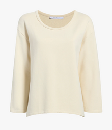 Another Tomorrow Scoopneck Sweatshirt in Parchment – Cotton Women's Top