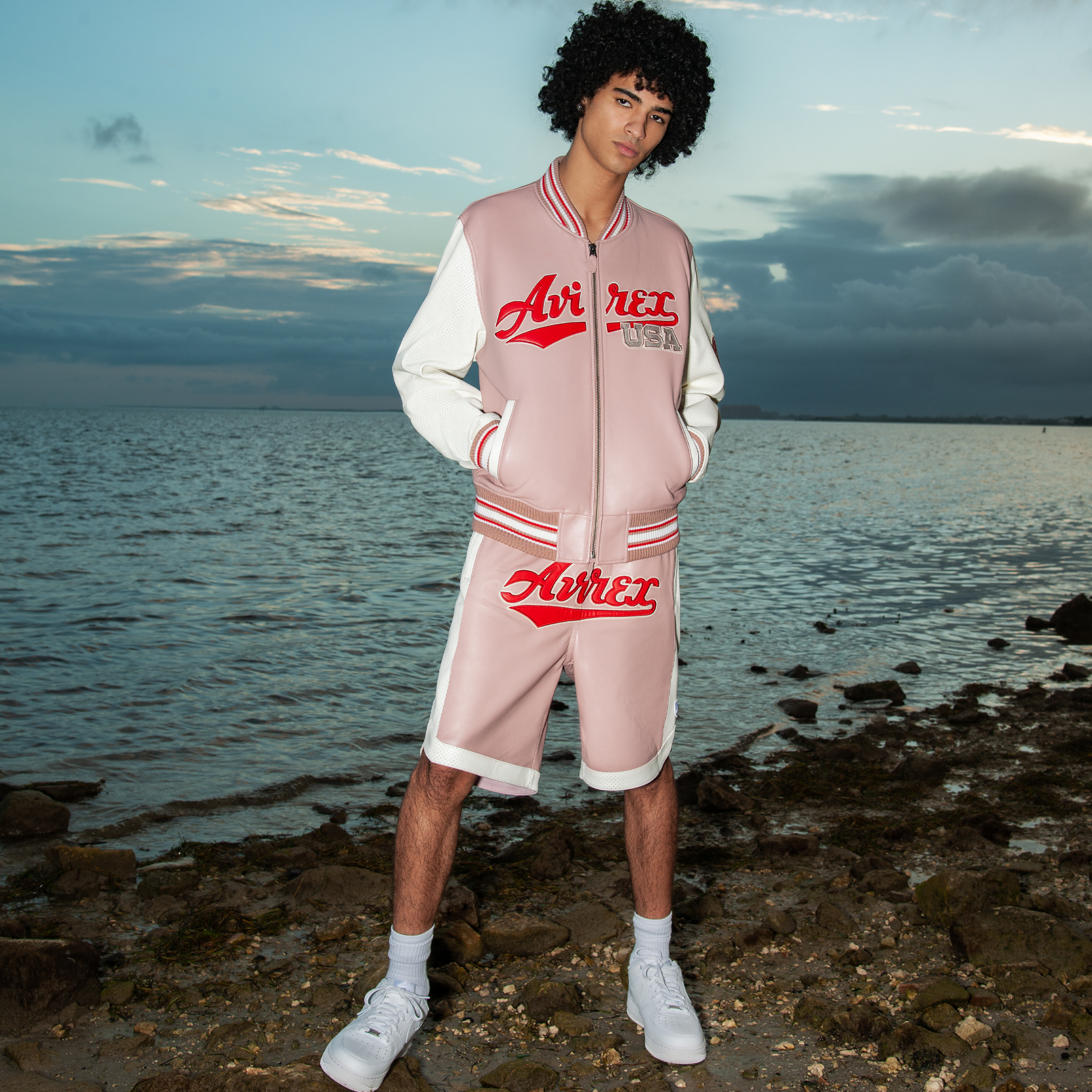 Script Usa Varsity Short | Pale Mauve