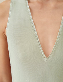 Womens | The Twist-Back Dress | Sage