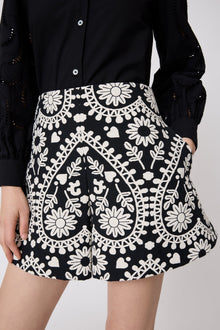 Floral Jacquard Short | Black Multi