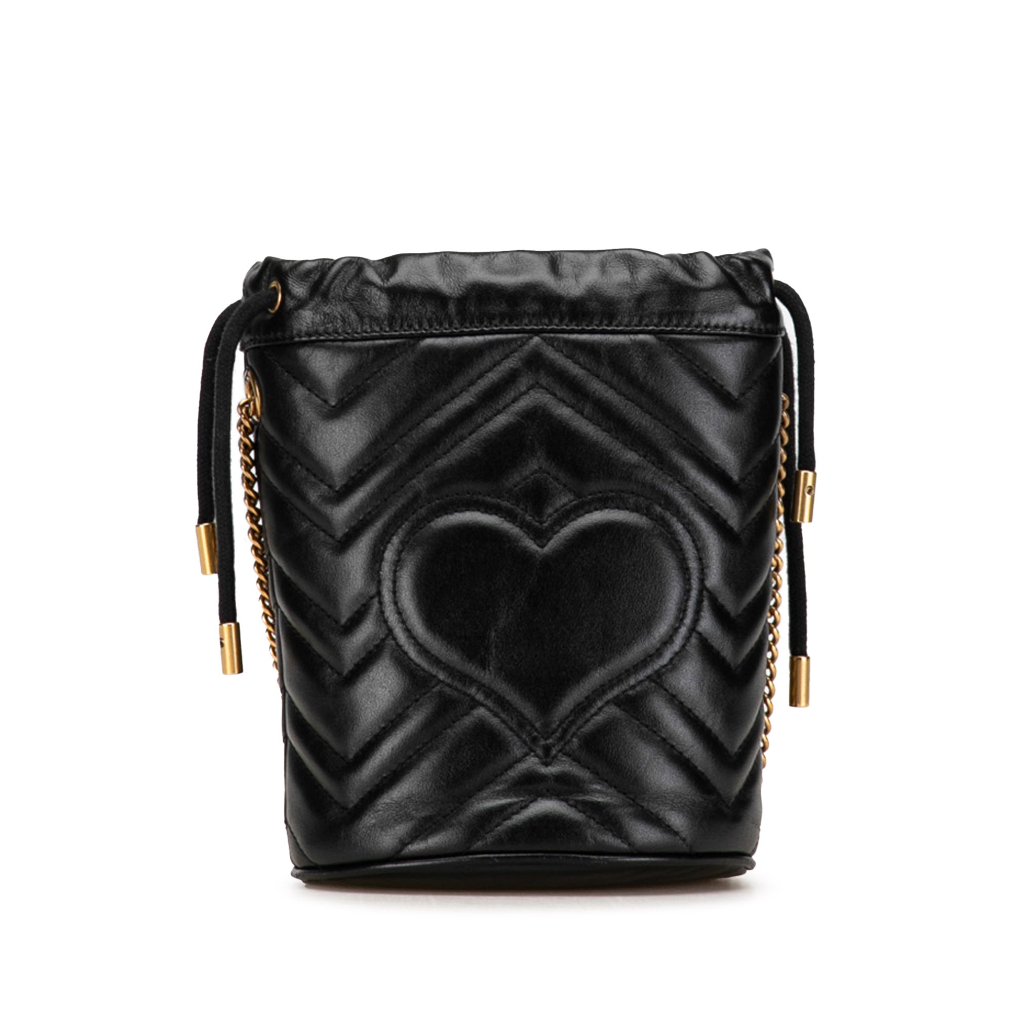 Gucci | Pre-Owned Mini GG Marmont Matelasse Bucket Bag | Black