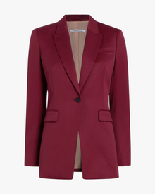Another Tomorrow Single Button Jacket in Maroon – Wool Women's Jacket