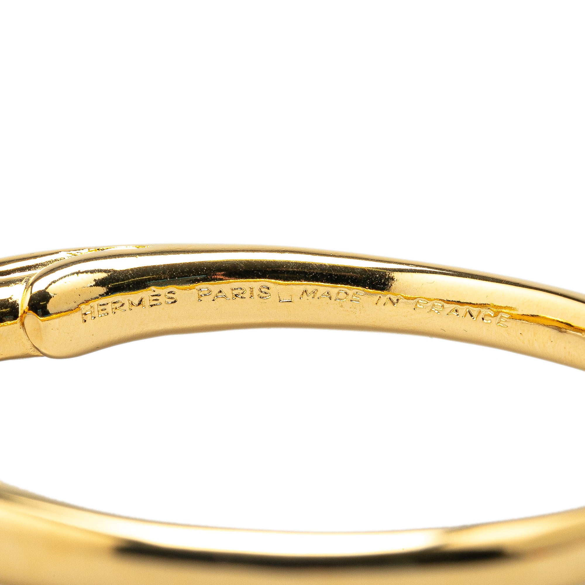 Hermès | Pre-Owned Gold Plated Ravinet d'Enfert Double Horse Head Bracelet | Gold