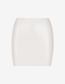 Faux Leather Micro-Mini Skirt::White::