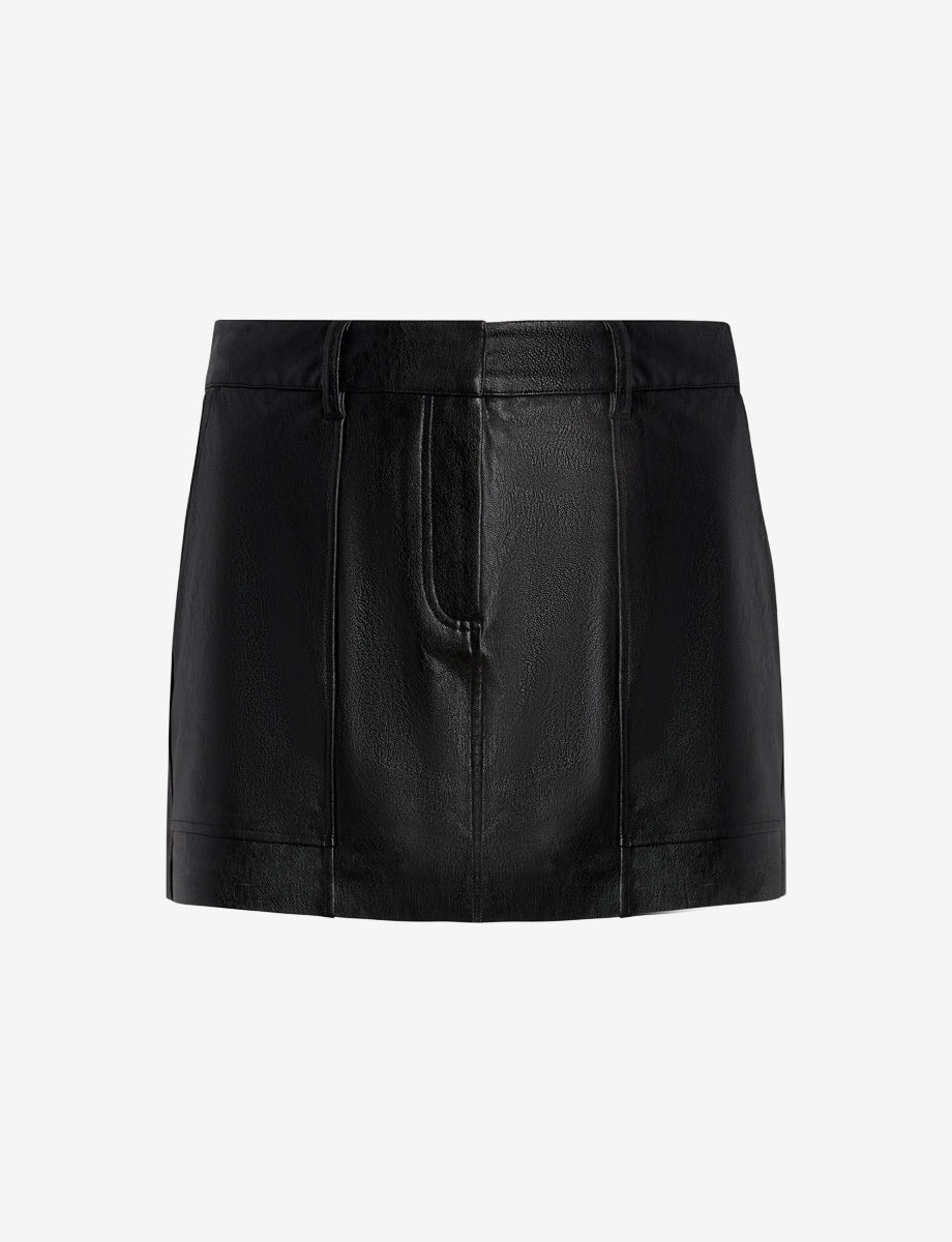Faux Leather Utility Micro Mini Skirt::Black::Main