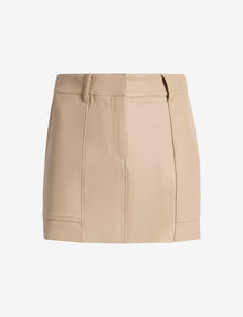 Faux Leather Utility Micro Mini Skirt::Sand::Main