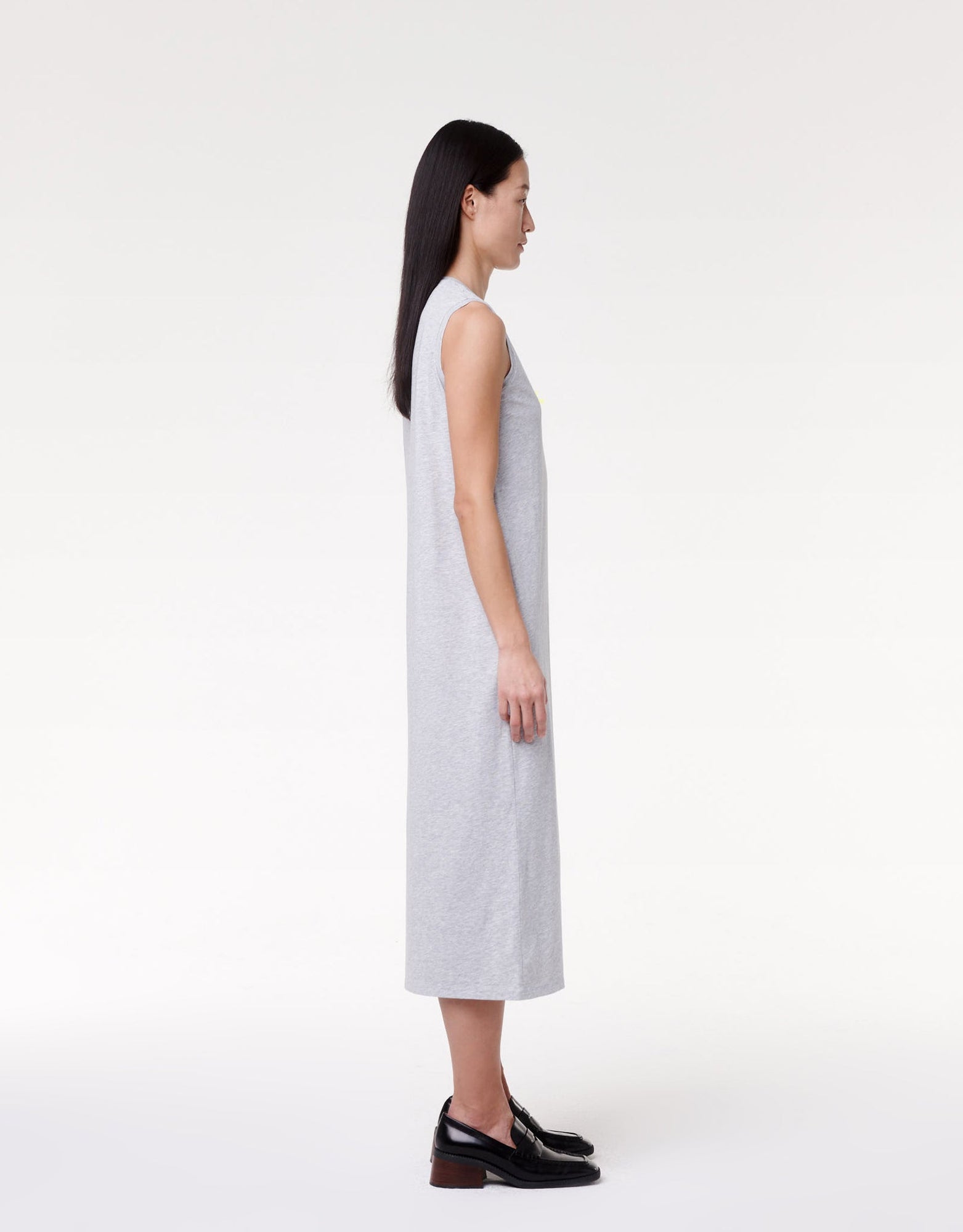 Another Tomorrow Sleeveless Tee Dress in Heather Grey – Cotton Women's Dress