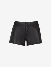 Faux Leather Five-Pocket Short::Black::Main