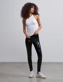 Faux Patent Leather Legging::Black::