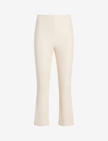 Faux Leather Crop Flare::Ivory::Main