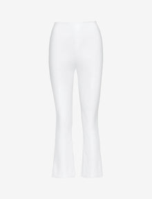 Faux Leather Crop Flare::White::Main