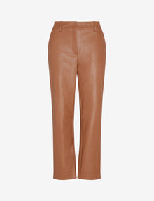 Faux Leather 7/8 Trouser | Cocoa