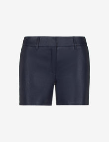 Sale: Faux Leather Tailored Short::Navy::Main