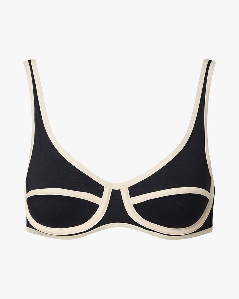 Scoop Underwire Top | Dark Navy x Off White