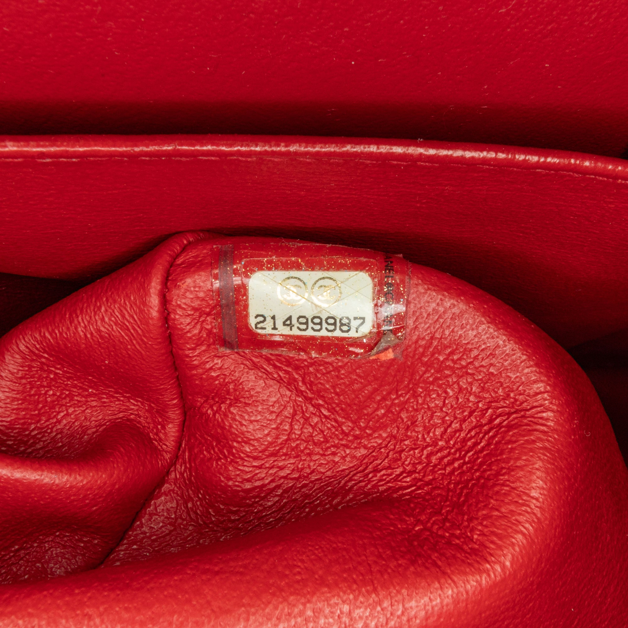 Chanel | Pre-Owned Jumbo Classic Caviar Double Flap - II | Red/Dark Red