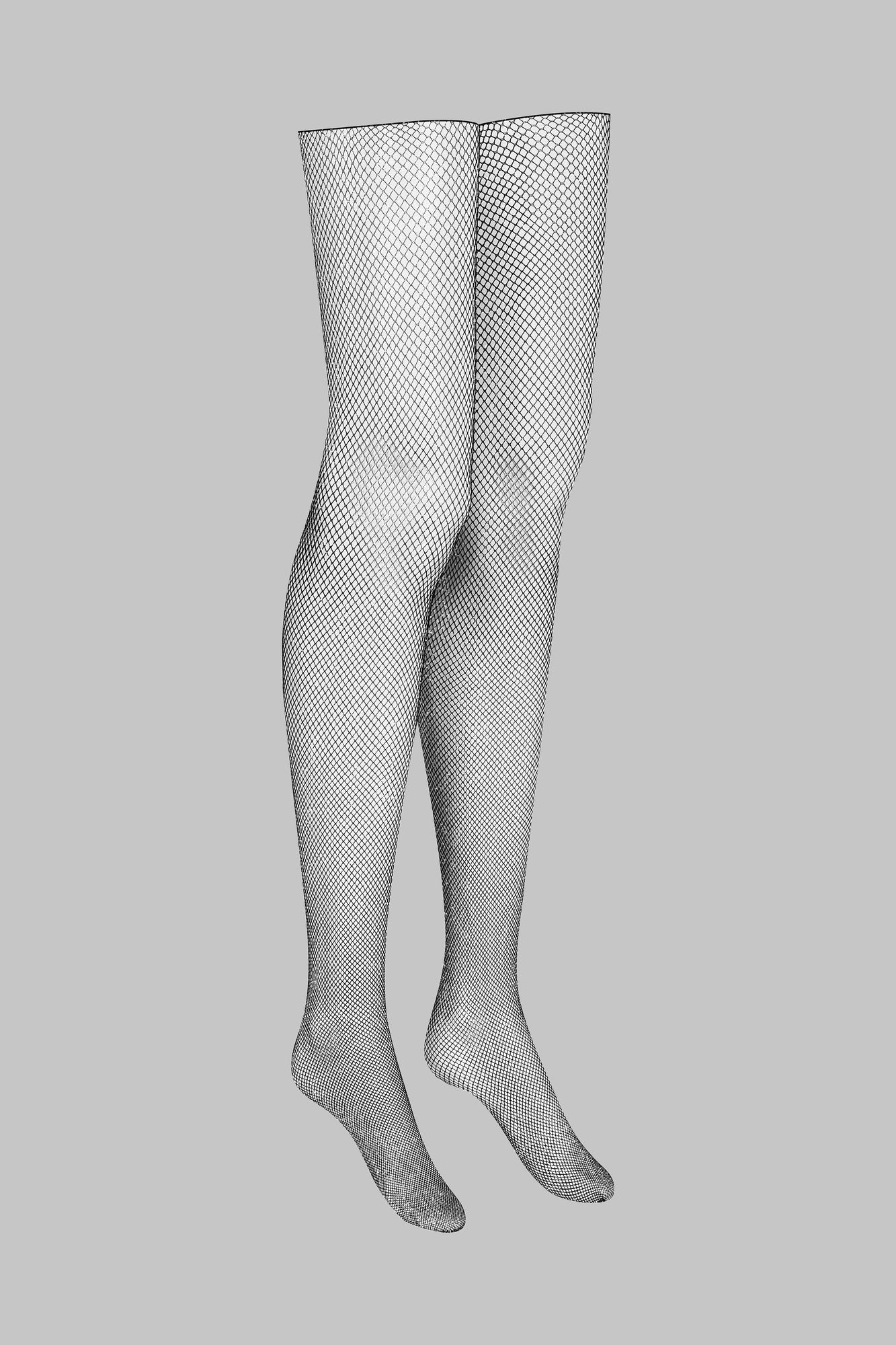 Lurex fishnet cut and curled stockings | Black