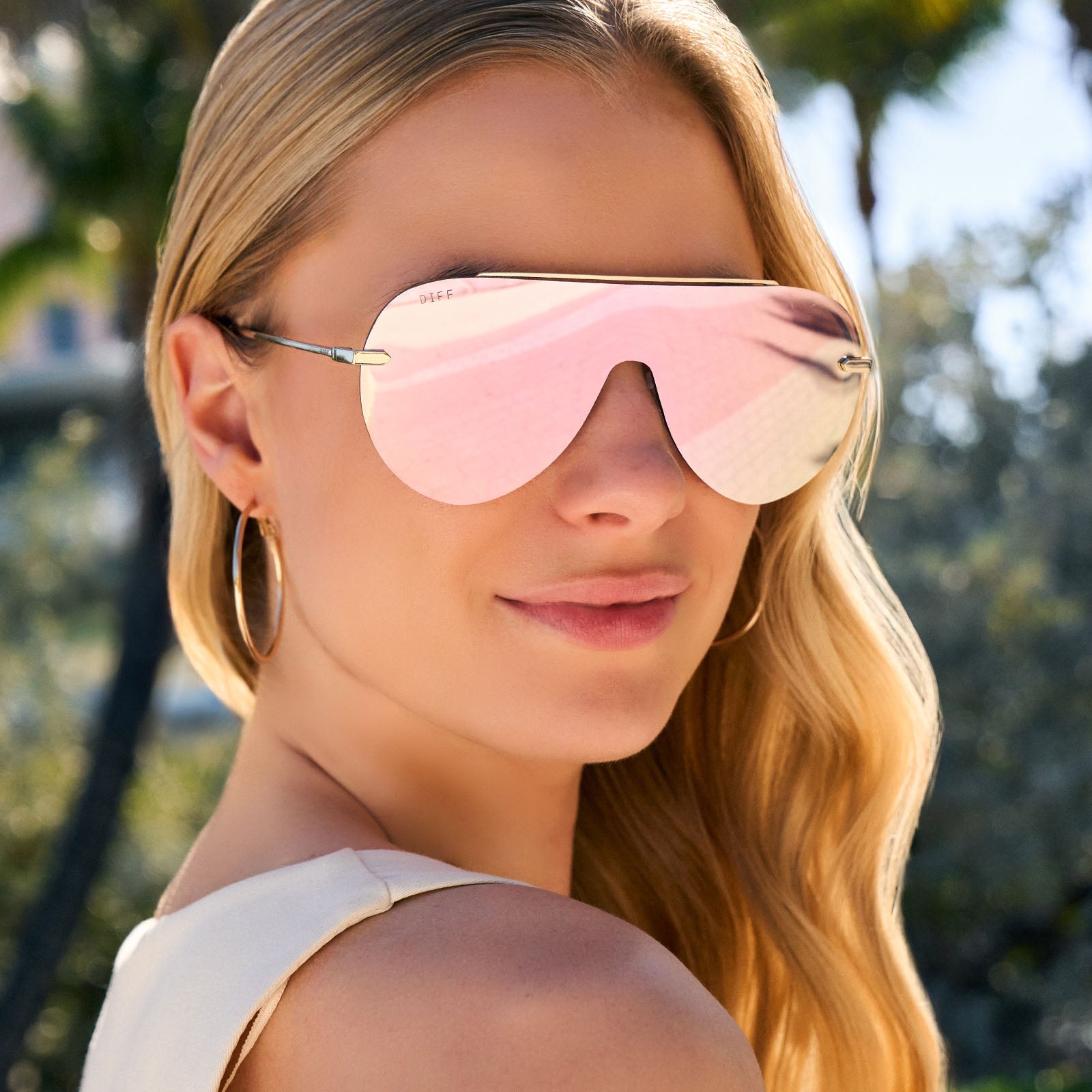 Unisex | Imani Sunglasses | Gold | Cherry Blossom Lenses