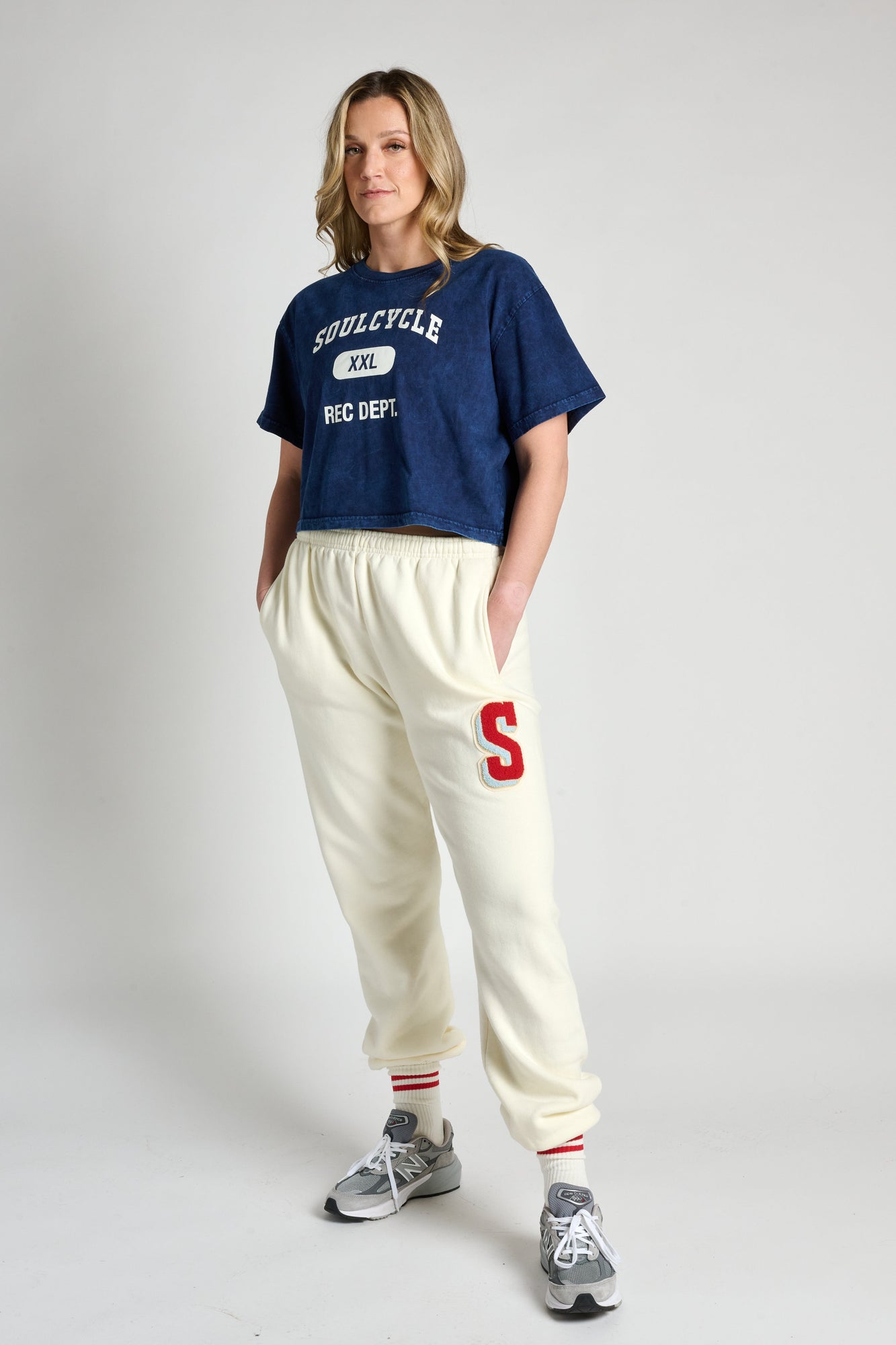 Soul by SoulCycle | Peyton Tee Mineral Wash | Navy