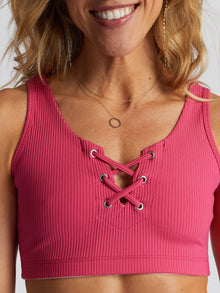 Year of Ours | Ribbed Football Bra | Magenta