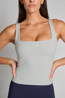 437 | The Square Tank | Heather Grey