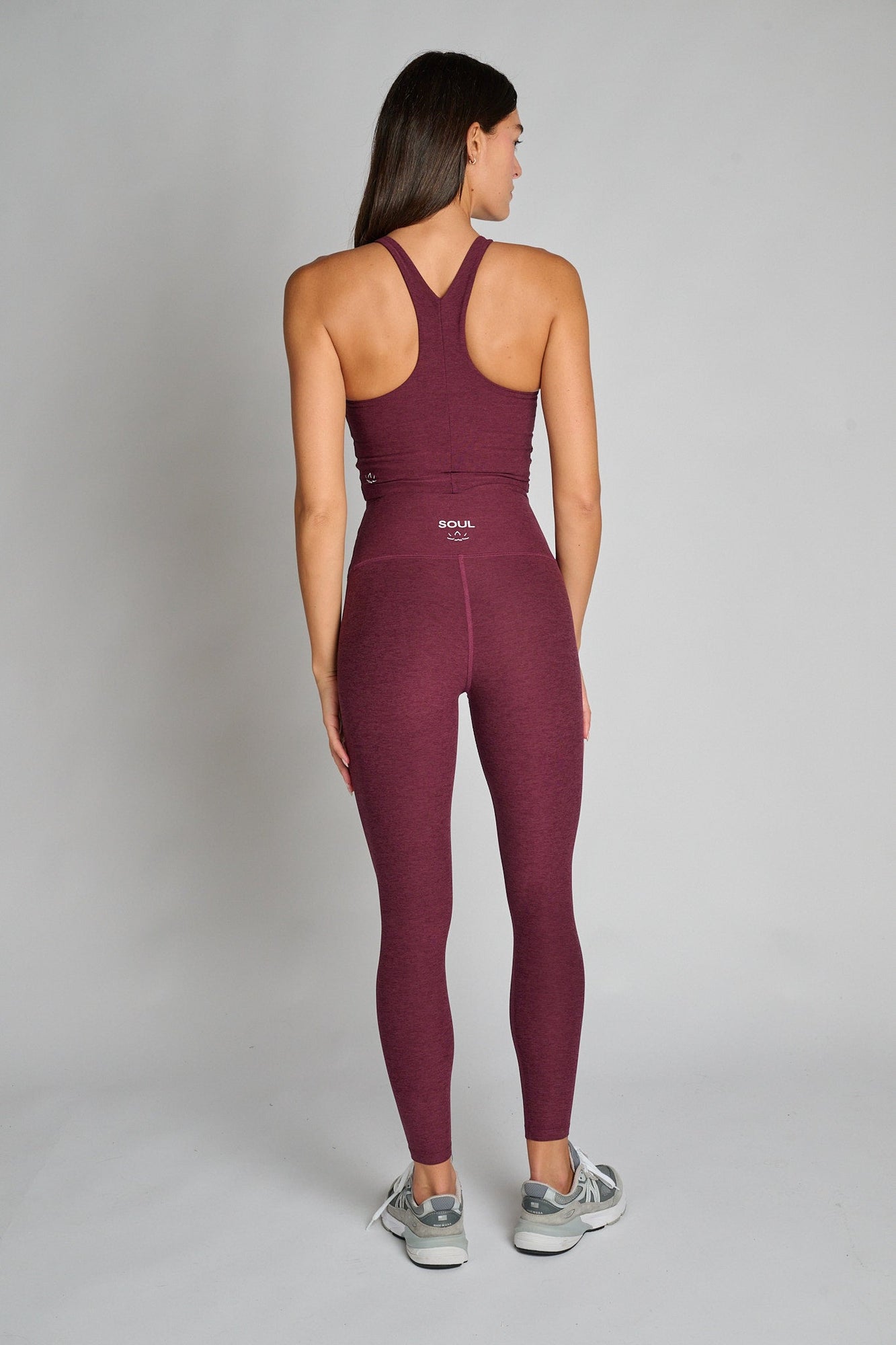 Beyond Yoga | Spacedye Refocus Cropped Tank | Midnight Burgundy Heather