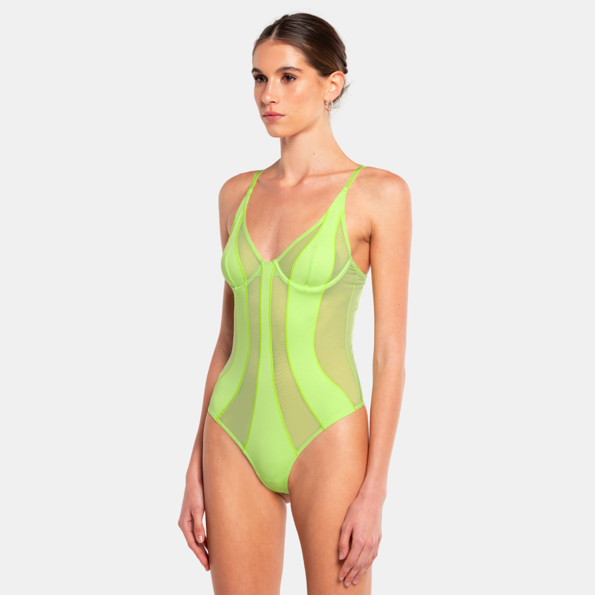 OW Collection Swirl Bodysuit | Mellow Green