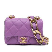 Chanel | Pre-Owned Mini Quilted Lambskin Funky Town Flap | Purple