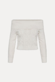 Saint Off The Shoulder Knit Sweater - Cloud White
