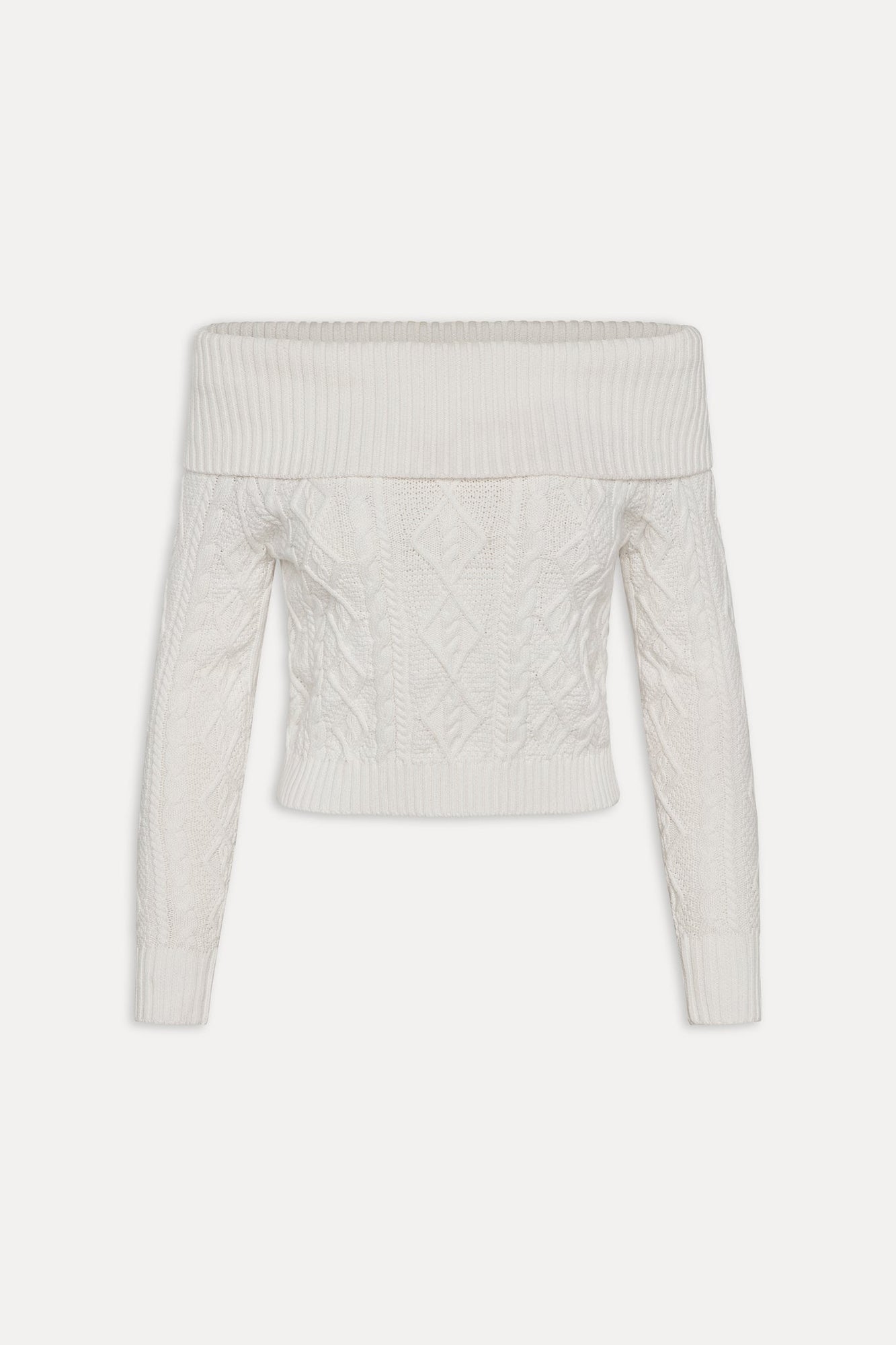 Saint Off The Shoulder Knit Sweater - Cloud White