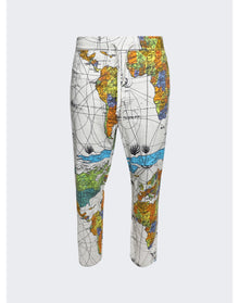 Saint Mxxxxxx x Dr Woo | Men | Pajama World Map Pants | White