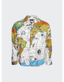 Saint Mxxxxxx x Dr Woo | Men | Pajama World Map Shirt | White
