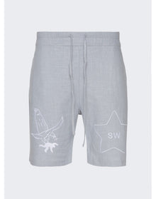Saintwoods | Men | Linen Gym Shorts | Light Blue