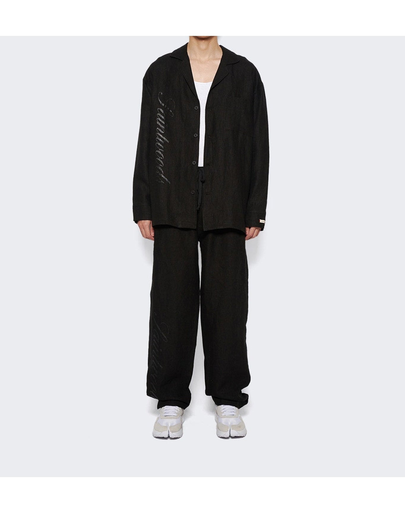 Saintwoods | Men | Linen Pajama Top | Black