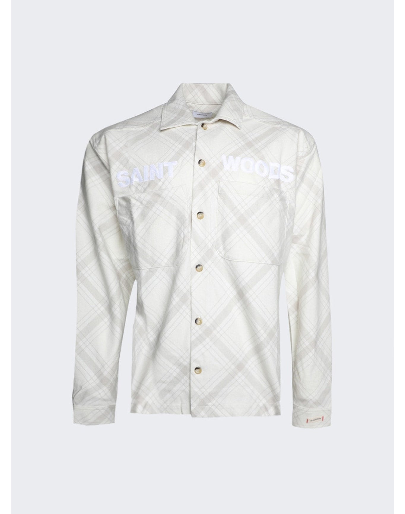 Saintwoods | Men | Unlined Flanel Shirt | Bone