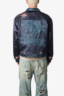 Satin Bomber Jacket | Washed Black