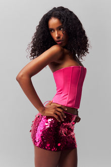 Satin Corset - True Pink